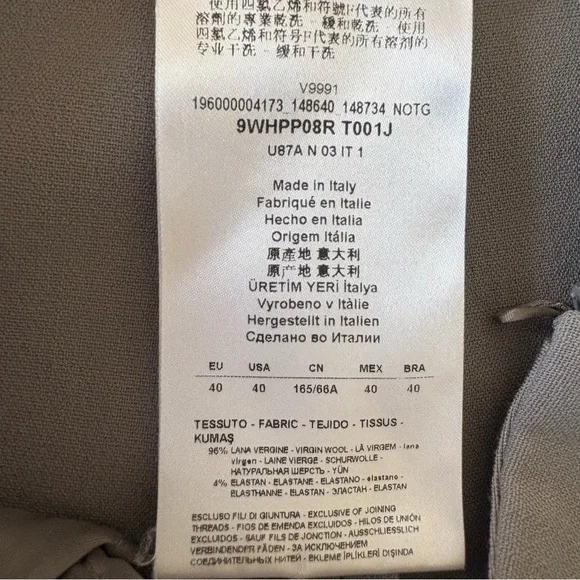 Giorgio Armani Gray Virgin Wool Pants Made in Italy EU40 US4 Straight Leg - Picture 12 of 13